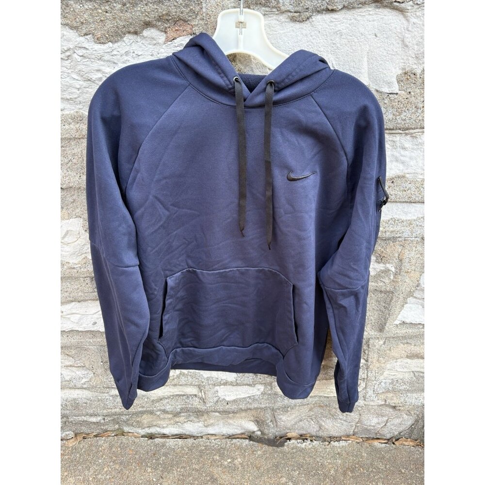 Nike Dri-Fit Hoodie Hooded Sweatshirt Men's Pullover Navy Blue - Size XL
